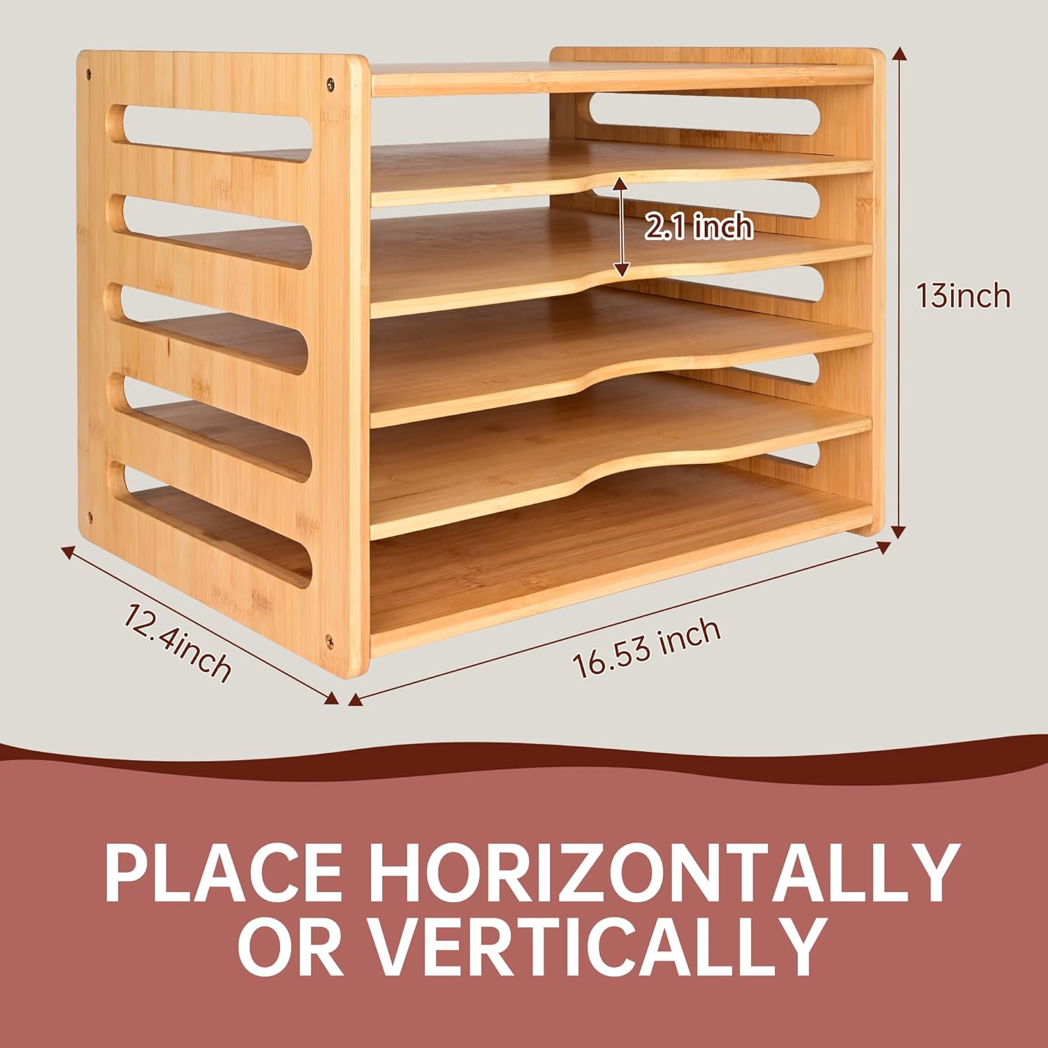 Cookie Sheet Organizer for Cabinet, 6 Tier Sheet Pan Organizer, Baking Sheet Organizers Inside Cabinet, Bamboo Kitchen Organizer for Bakeware and Cutting Board - Image 7