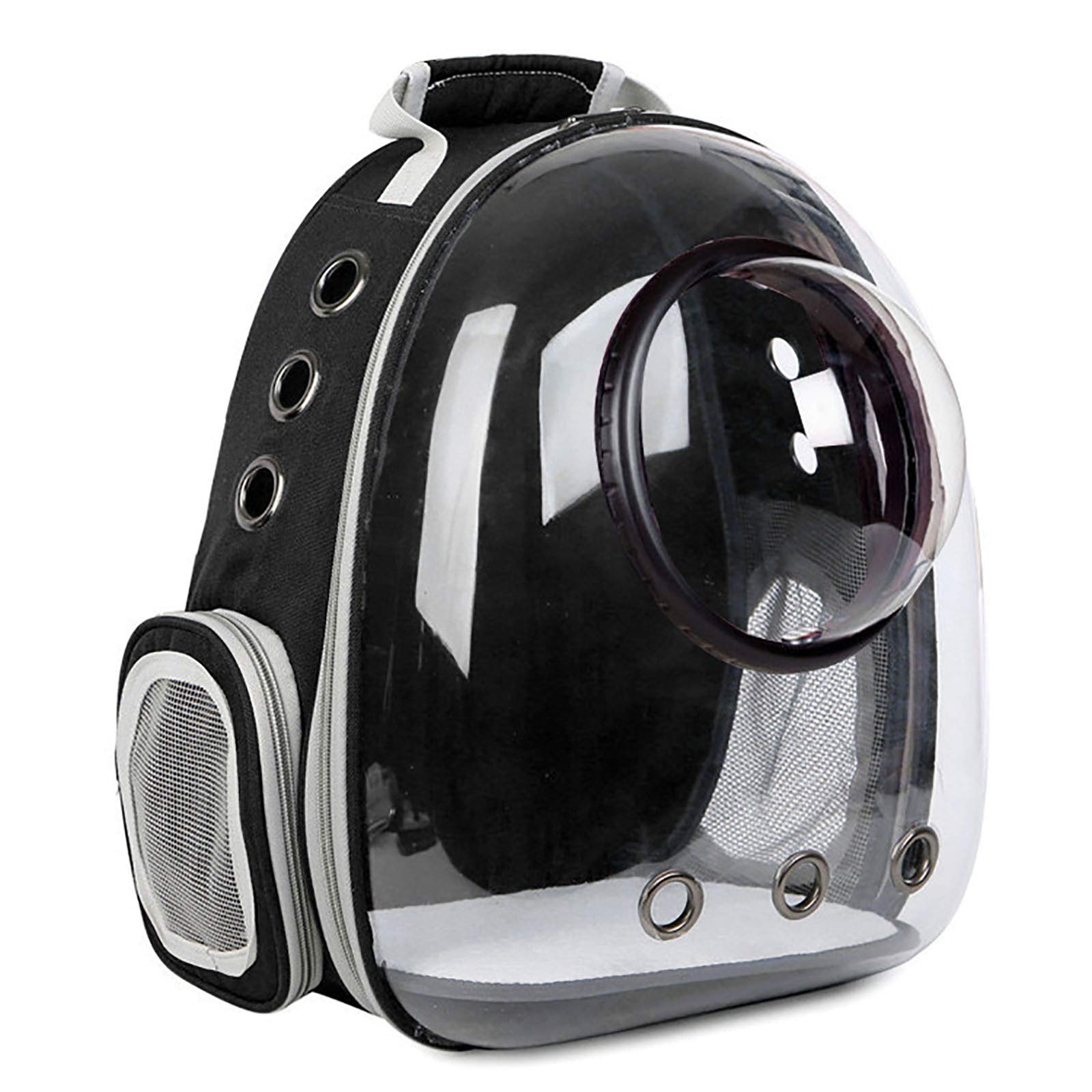 Sac à dos bulle pour animaux de compagnie hublot design et capsule spatiale noire