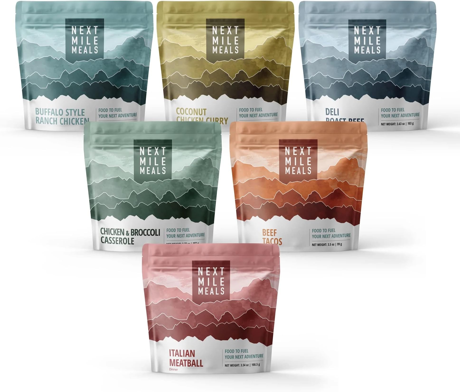 Next Mile Meals - Backpacking Food, Ketogenic, High-Calorie, Gluten-Free, Keto Friendly, Freeze-Dried Meals (6 Variety Pack)