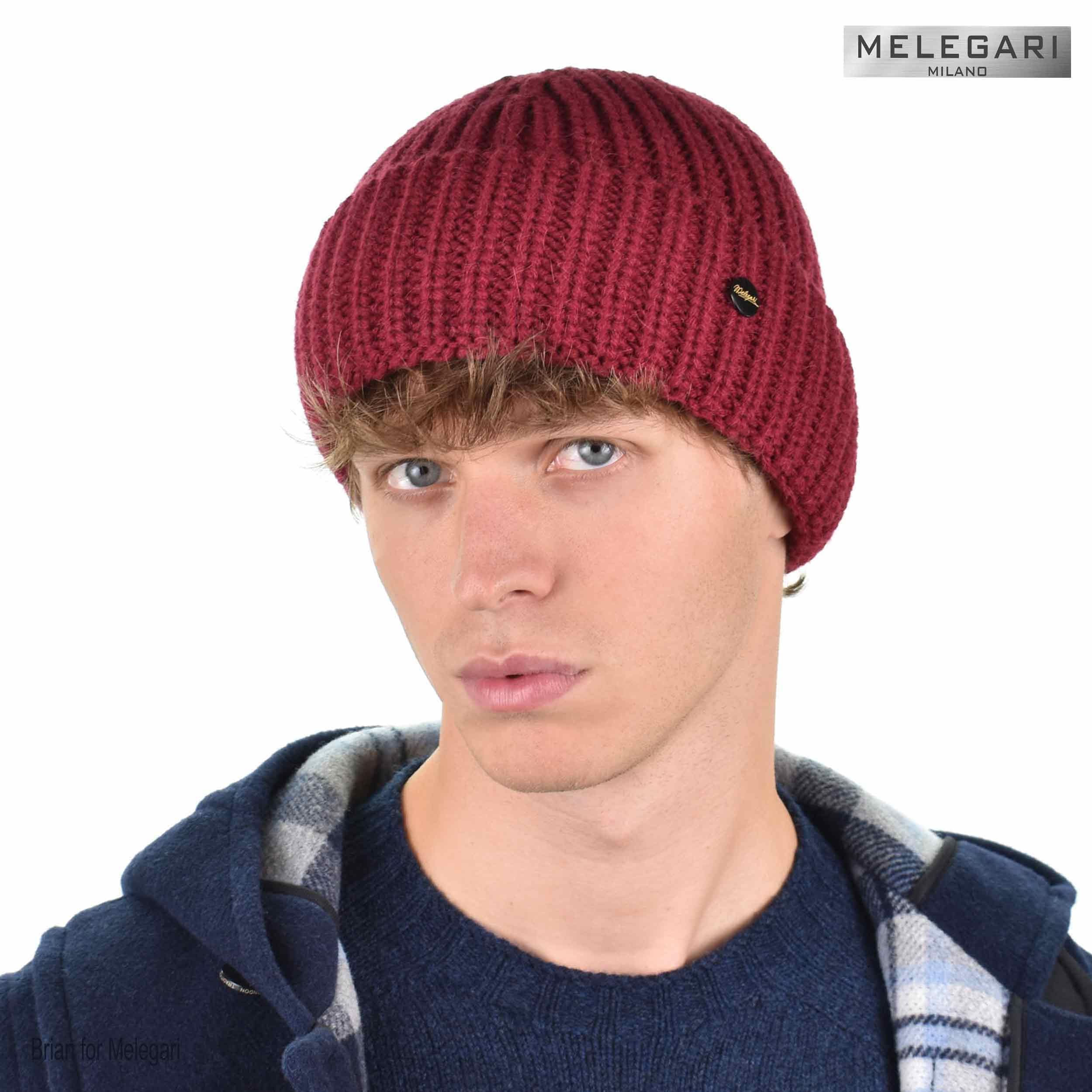 Melegari Bonnet en tricot avec revers | Beanie Linda | Laine mélangée et Alpaca | manufacture allemande de haute qualité | Unisexe