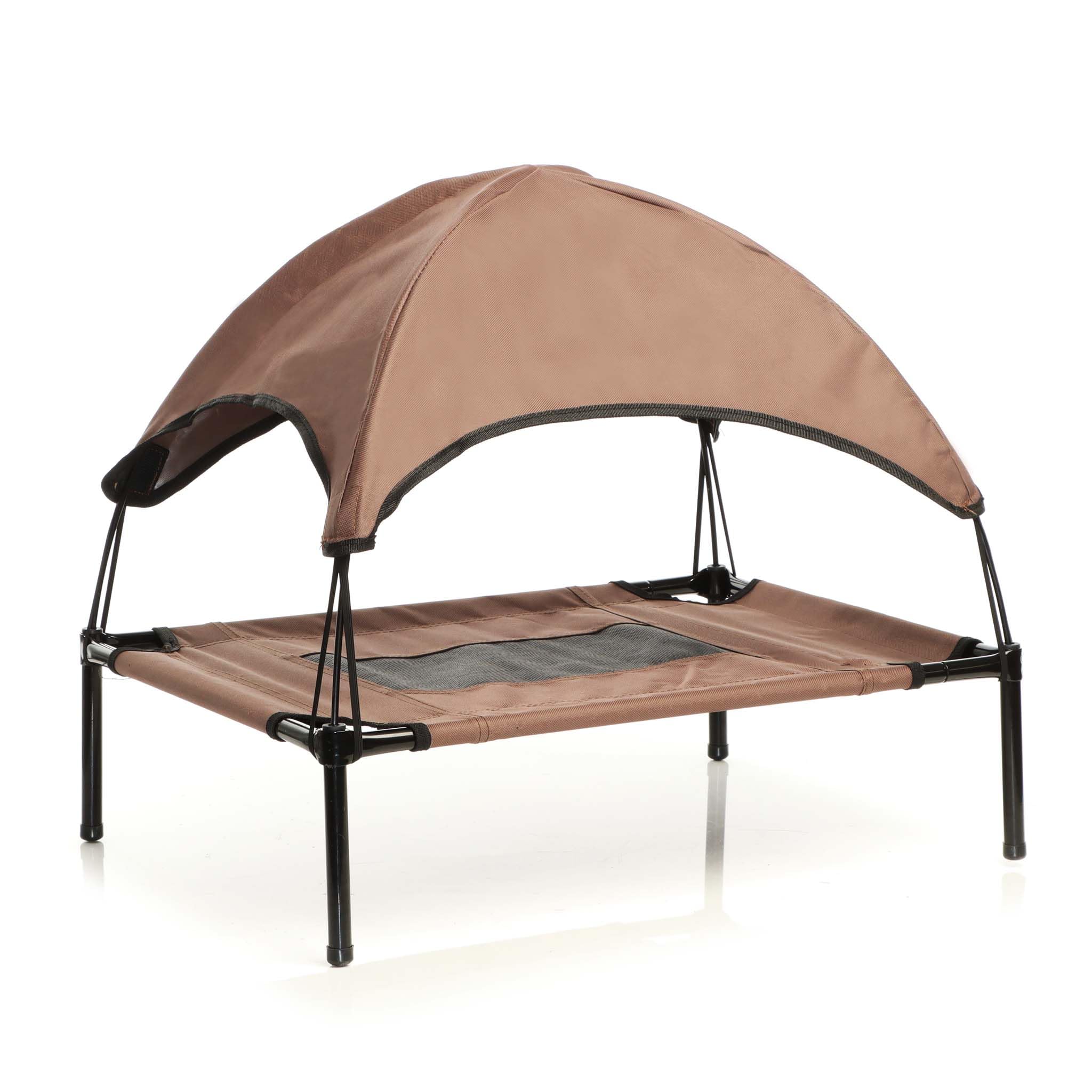WilTec Portable Outdoor Relax Pet Bed Canopy Dog Bed L Brown — image 1