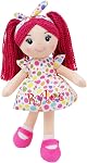 June Garden 14" Snuggle Cuties Bella - Soft Cuddly Plush Doll Gift for Girls - Huggable Rag Doll - Orange M