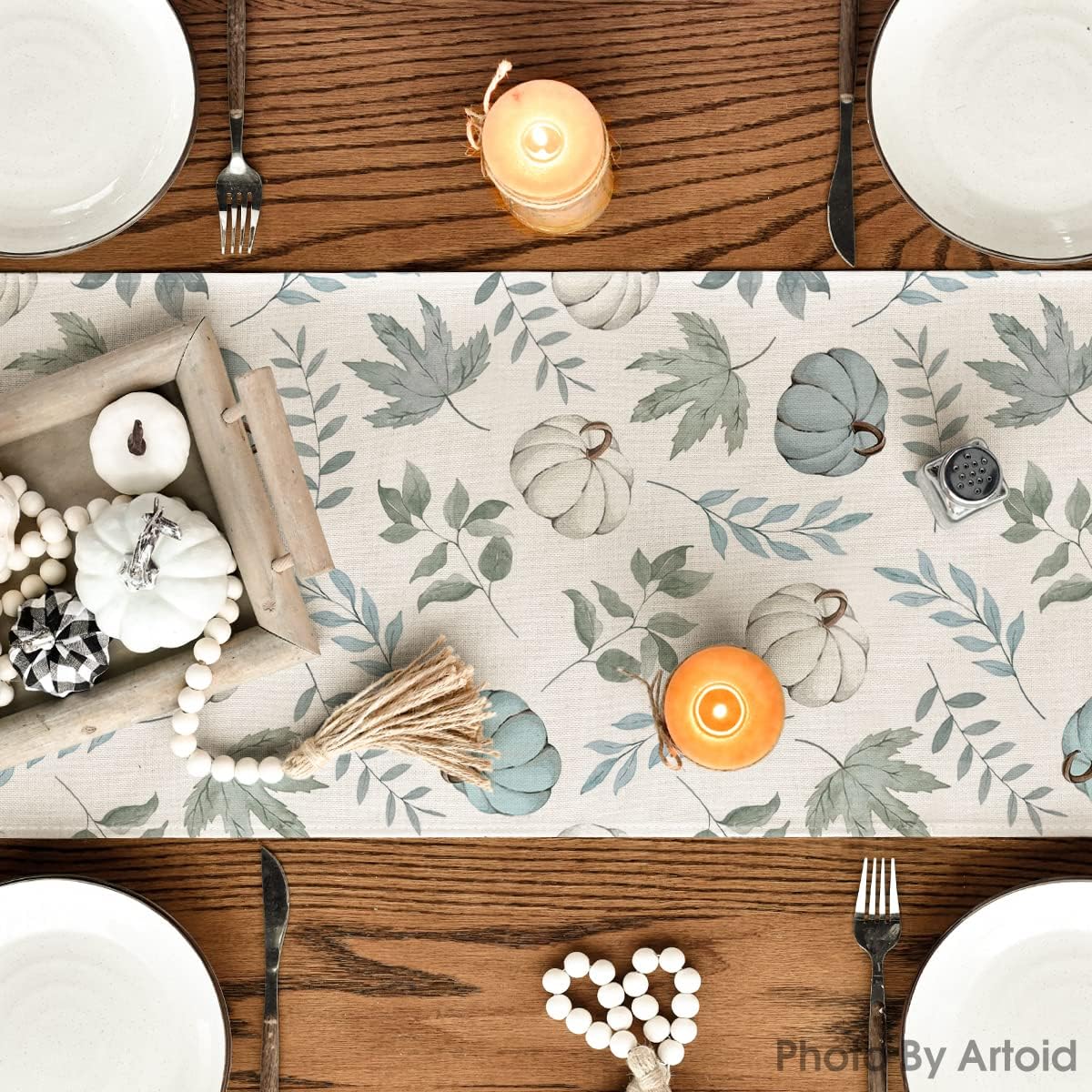 Artoid Mode 210 GSM Fall Table Runner Home Party Decor 13x90 Inch image 4