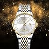 Watch Women Wristwatch Men Waterproof Wristwatch Men's Orient Watch ZHANGZONG Silver/Gold/Black Three Tone Men's Quartz Watch, Fashion Business Watch Watch with Stainless Steel Strap Color:C,Size: