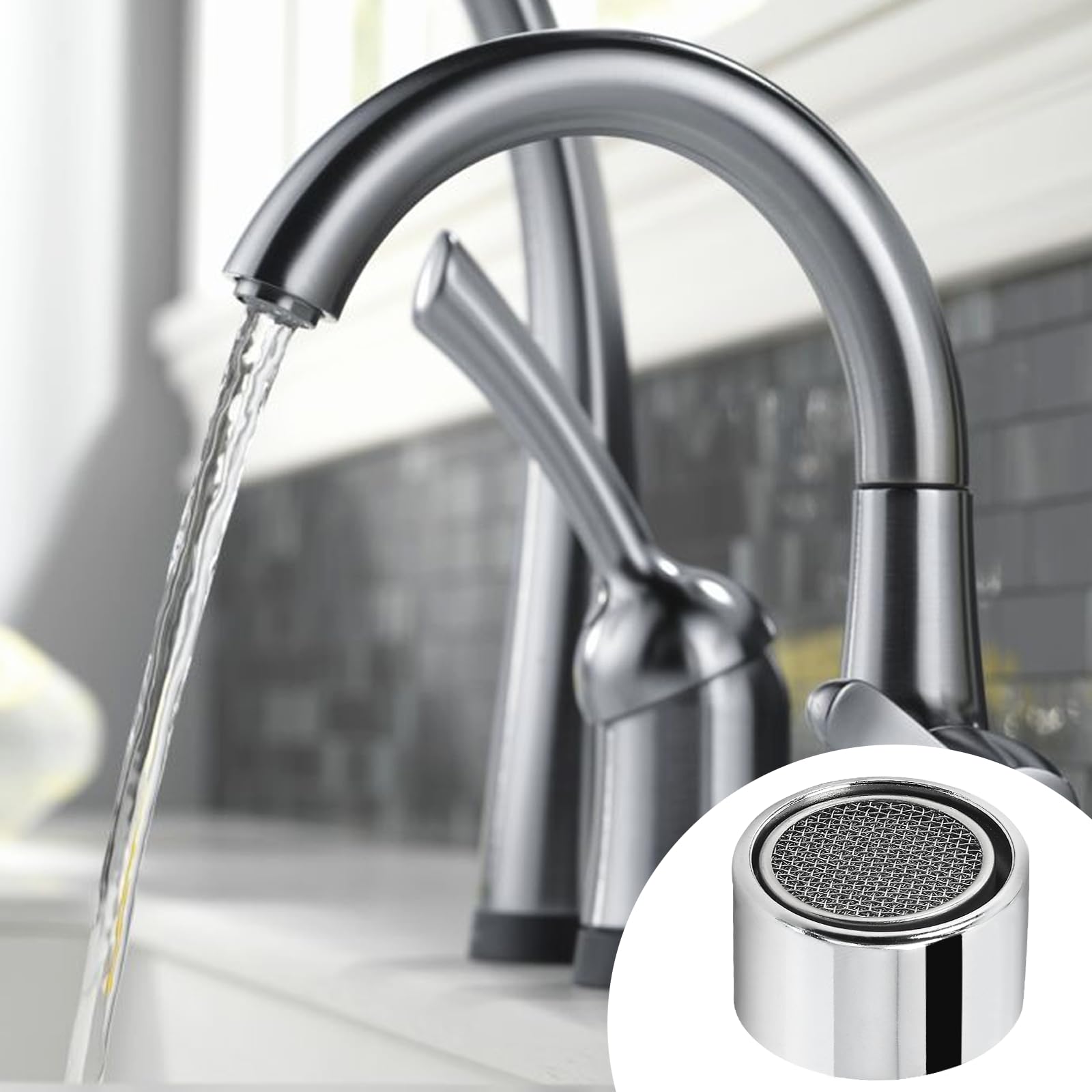 Faucet Aerators - Save Water & Improve Spray -6 Faucet Aerators - Save Water & Improve Spray -6