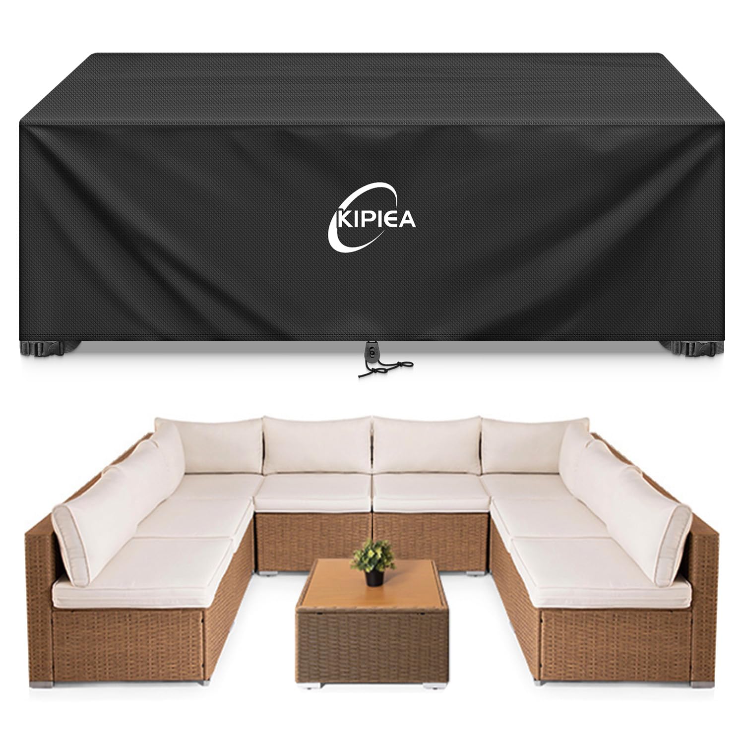 Kipiea Patio Furniture Covers Waterproof Winter, Heavy-Duty 420D Outdoor Patio Table Set Covers, Rectangular Outdoor Sectional Couch Covers (78" L x 58" W x 28" H) — view 39