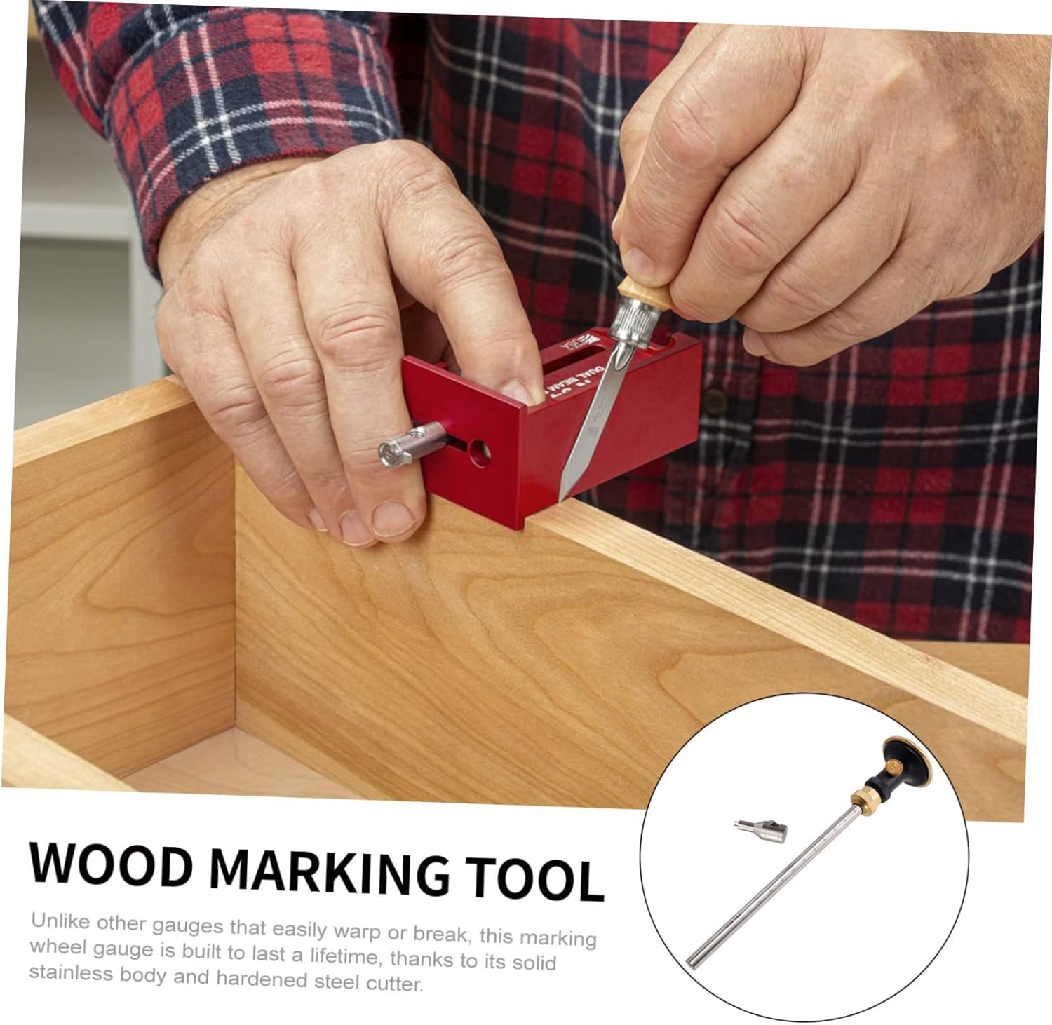 Mipcase Wood Marking Tool Micro Scriber Fence for Woodworking Hand Tools Fast and Easy Operation