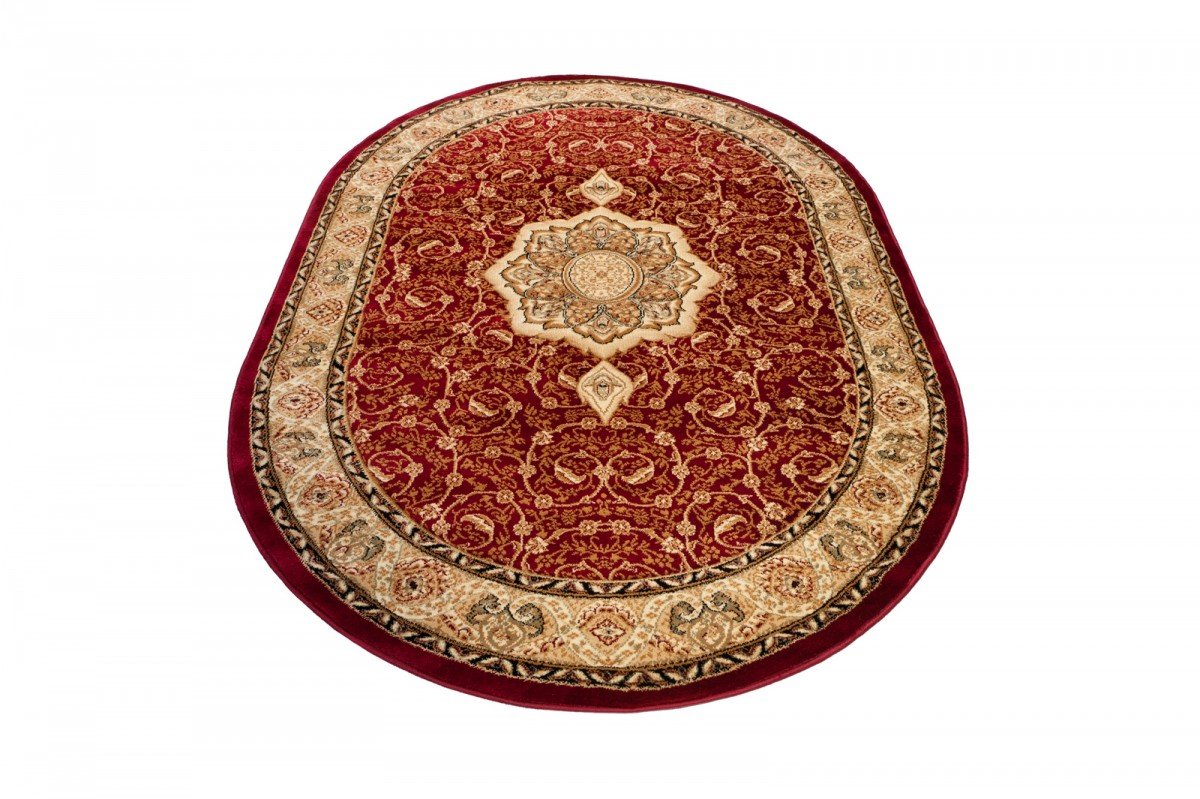 Carpeto Rugs Tappeto Ovale 140 x 190 cm rosso Orientale Classico Iskander Collezione