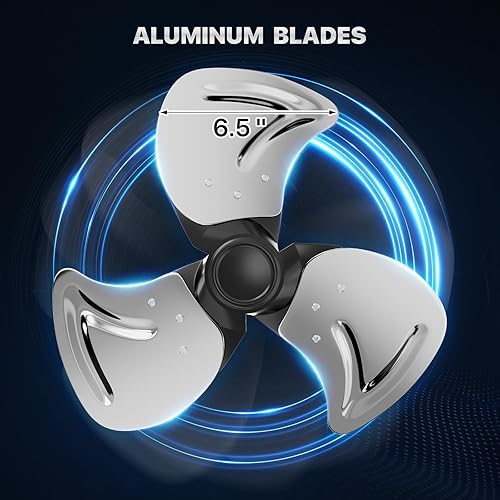 Miniatura 7 de mollie Ventilador de piso de alta velocidad de 16.5 pulgadas con 3 velocidades, metal resistente, inclinación ajustable, portátil, silencioso,