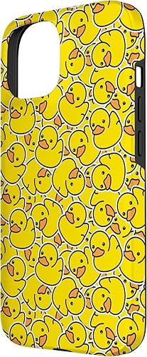 Miniatura 8 de Funda de goma amarilla para iPhone 14 con patrón de patos y patos