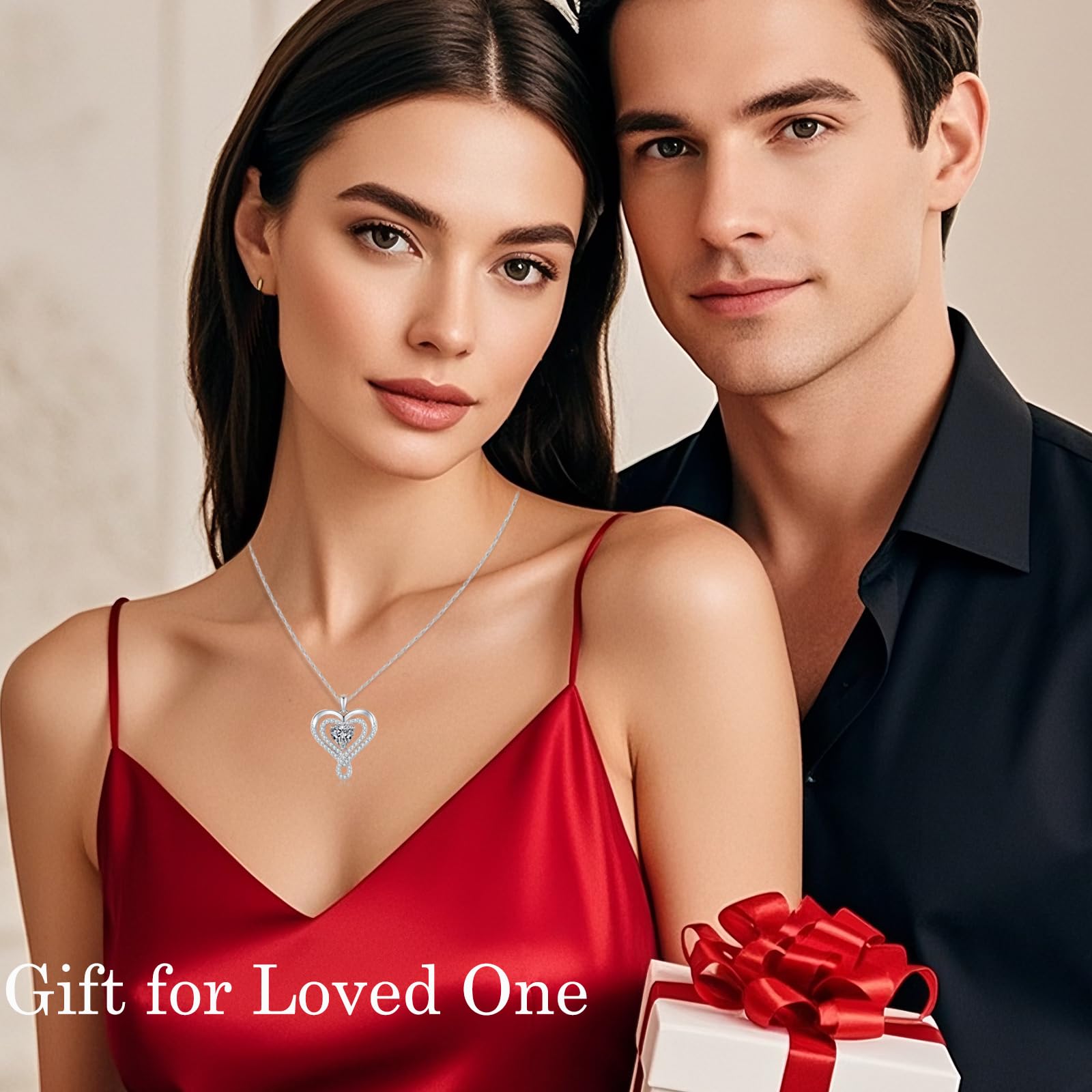 Collana Donna Argento Sterling 925 con Infinito Ciondolo Doppio Cuore Gioielli Regalo Donna Mamma Fidanzata Compleanno San Valentino Natale Anniversario Festa Della