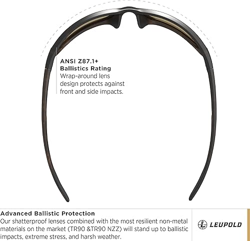 Vista 5 de Leupold Gafas de rendimiento Cheyenne con lentes polarizadas Monturas negras mate - Lentes Flash gris sombra