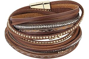 Azora Leopard Print Leather Wrap Bracelets for Women