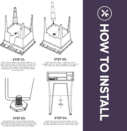 Vista 14 de Fregadero independiente con grifo negro de una manija, fregadero de plástico de 24 pulgadas para garaje, lavandería