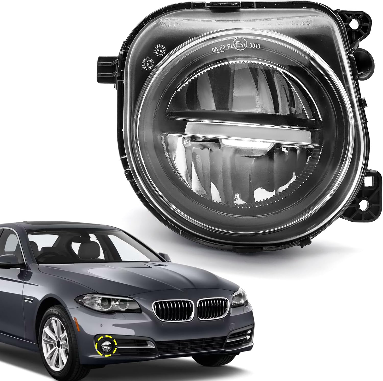 TOPUS LED Fog Light For BMW 528i 535i 535d 550i Sedan/xDrive ActiveHybrid 5 Series Sedan F10 F11 F07 2014 2015 2016 63177311293 63177311294 Right passenger side