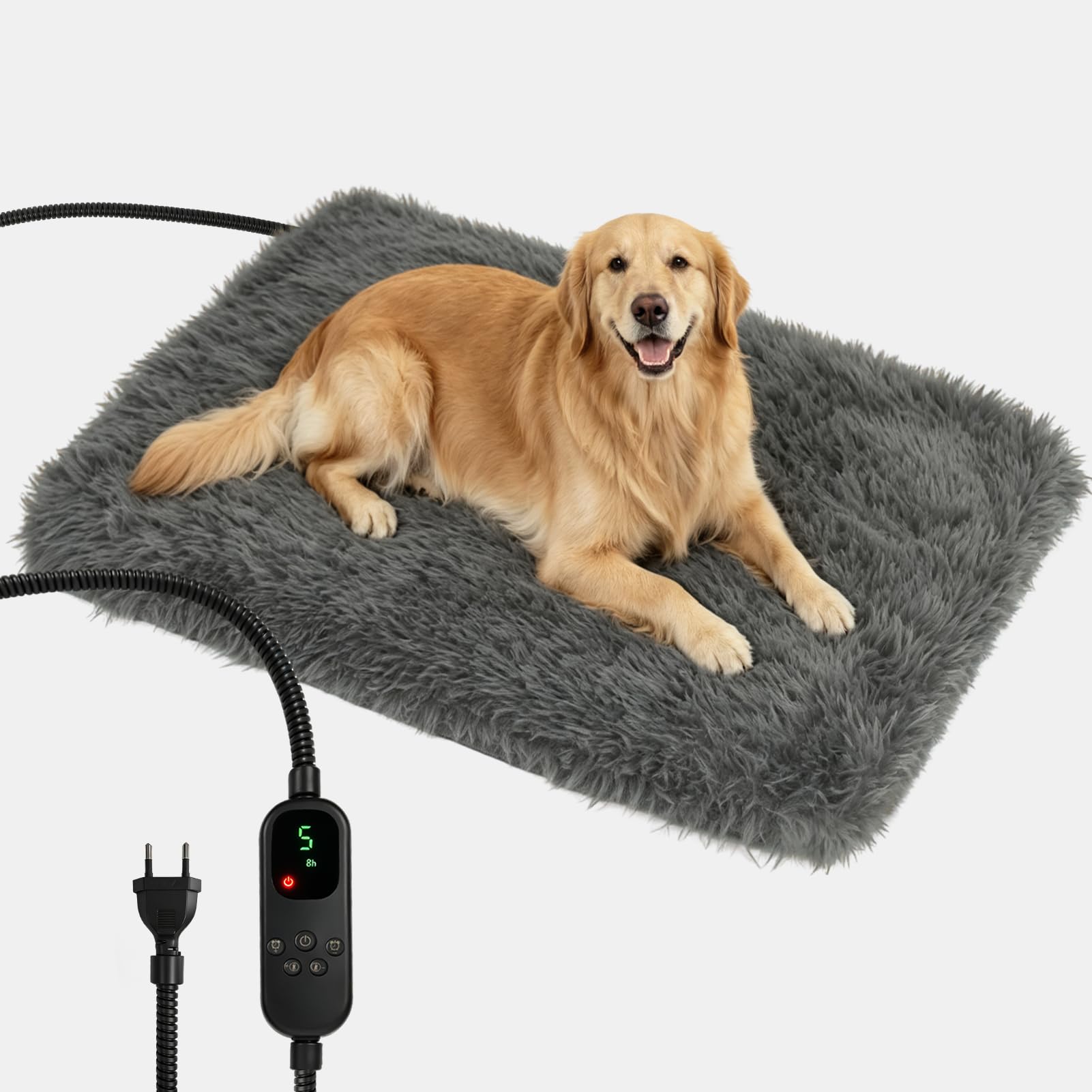 Wdmiya Tapis Chauffant pour Animaux avec 9 Niveaux de Température&Minuterie