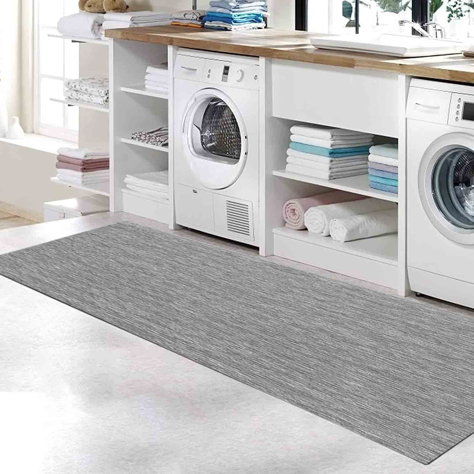 Tapis de cuisine lavable pour éviter les glissades et les sols sales gris