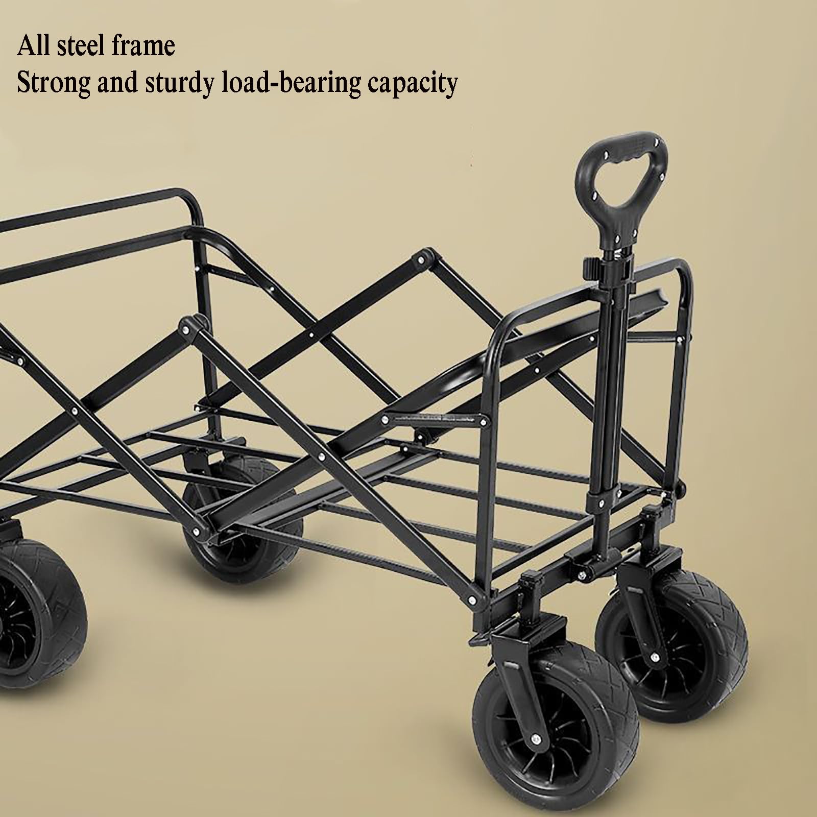 DUMOS Carrello Pieghevole Fuoristrada Con Ruote – Capacità 100 Kg, Tessuto Oxford 600D Impermeabile. Ideale Per Spiaggia, Campeggio, Giardinaggio E Spesa. Compatto E Portatile. - copertina