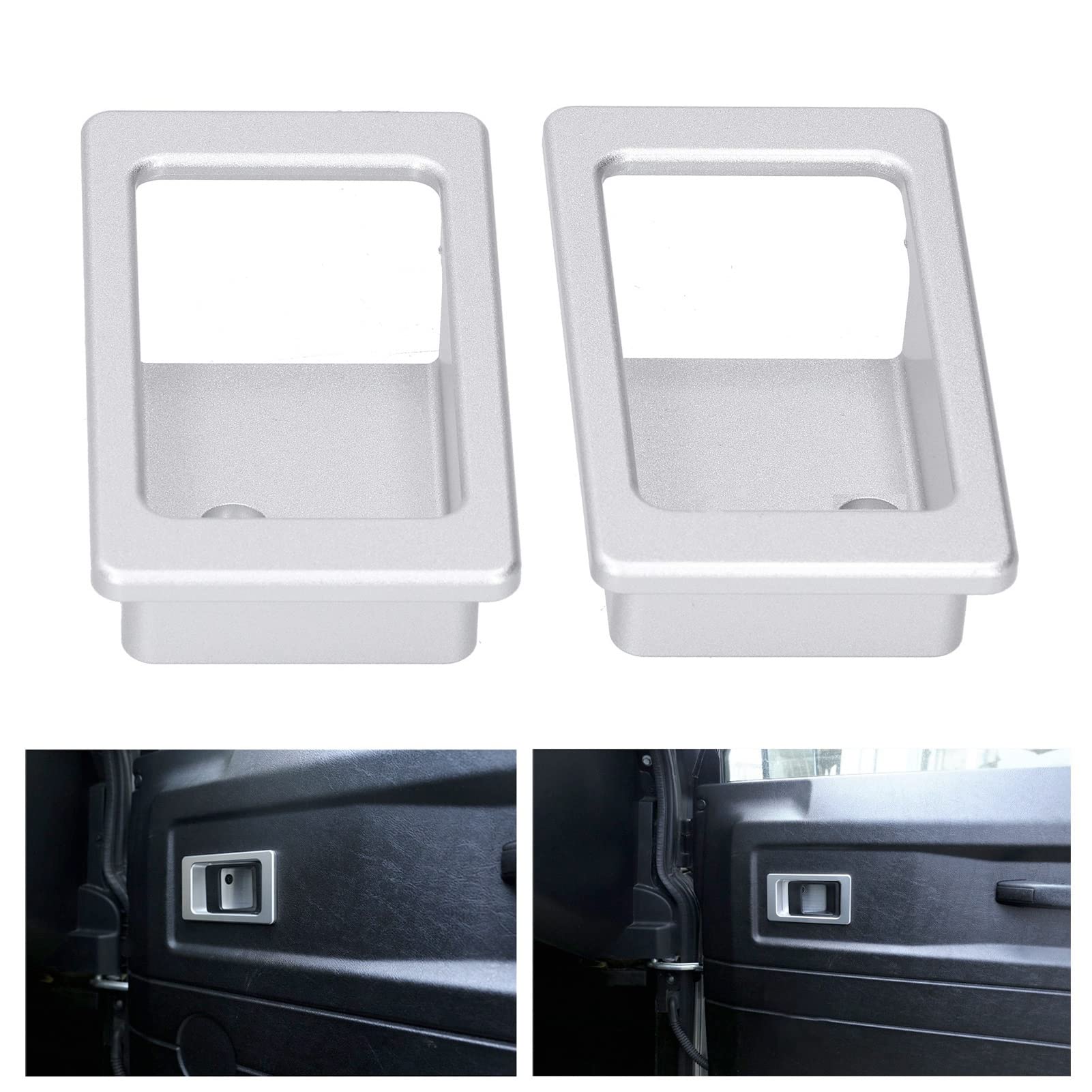 2Pcs Maniglia Interna della Porta Ciotola Tirare in Lega di Alluminio di Ricambio per Land Rover per Defender 2004‑ 2013 2014 2015 2016 2017 2018 Auto Maniglia Portiera Interna