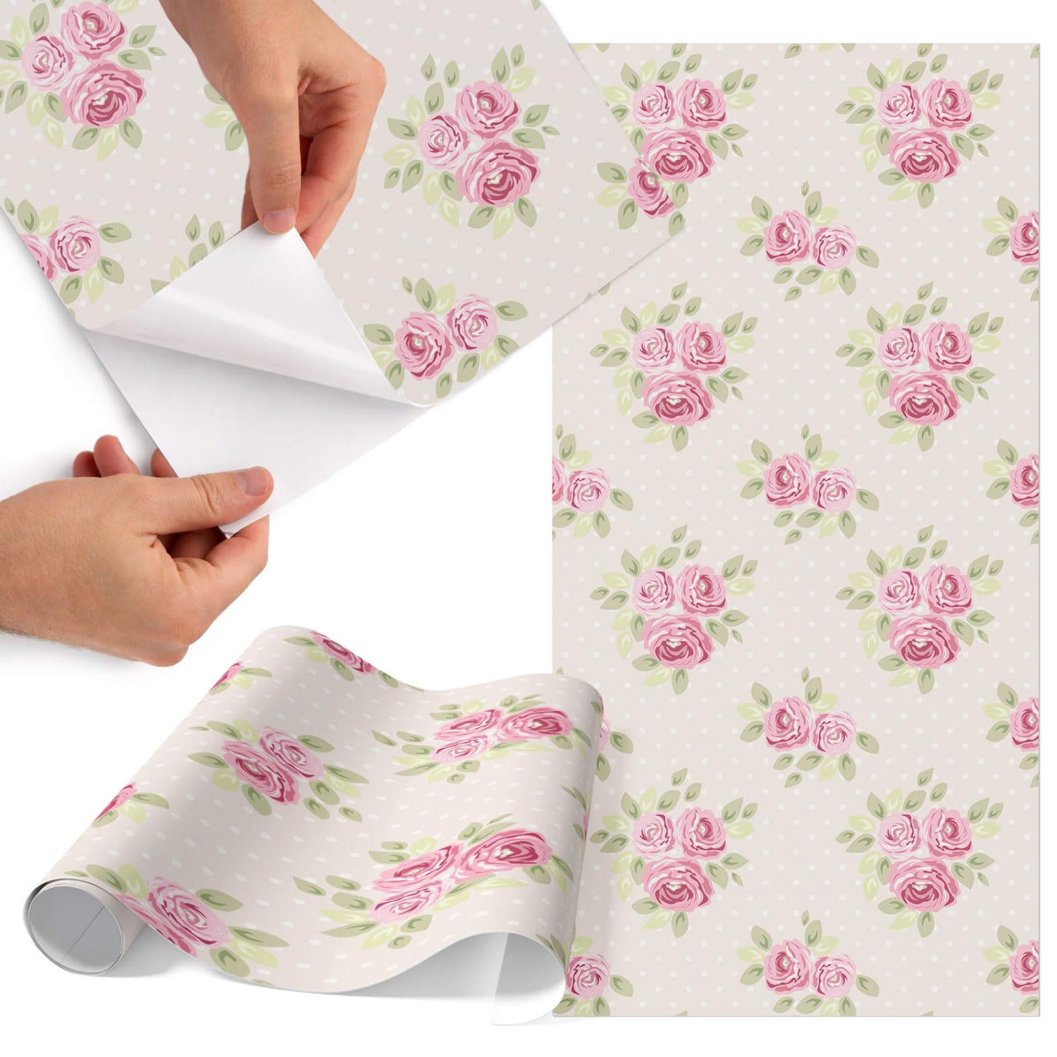 Vinilo floral 65x130 cm mate para frentes de cocina