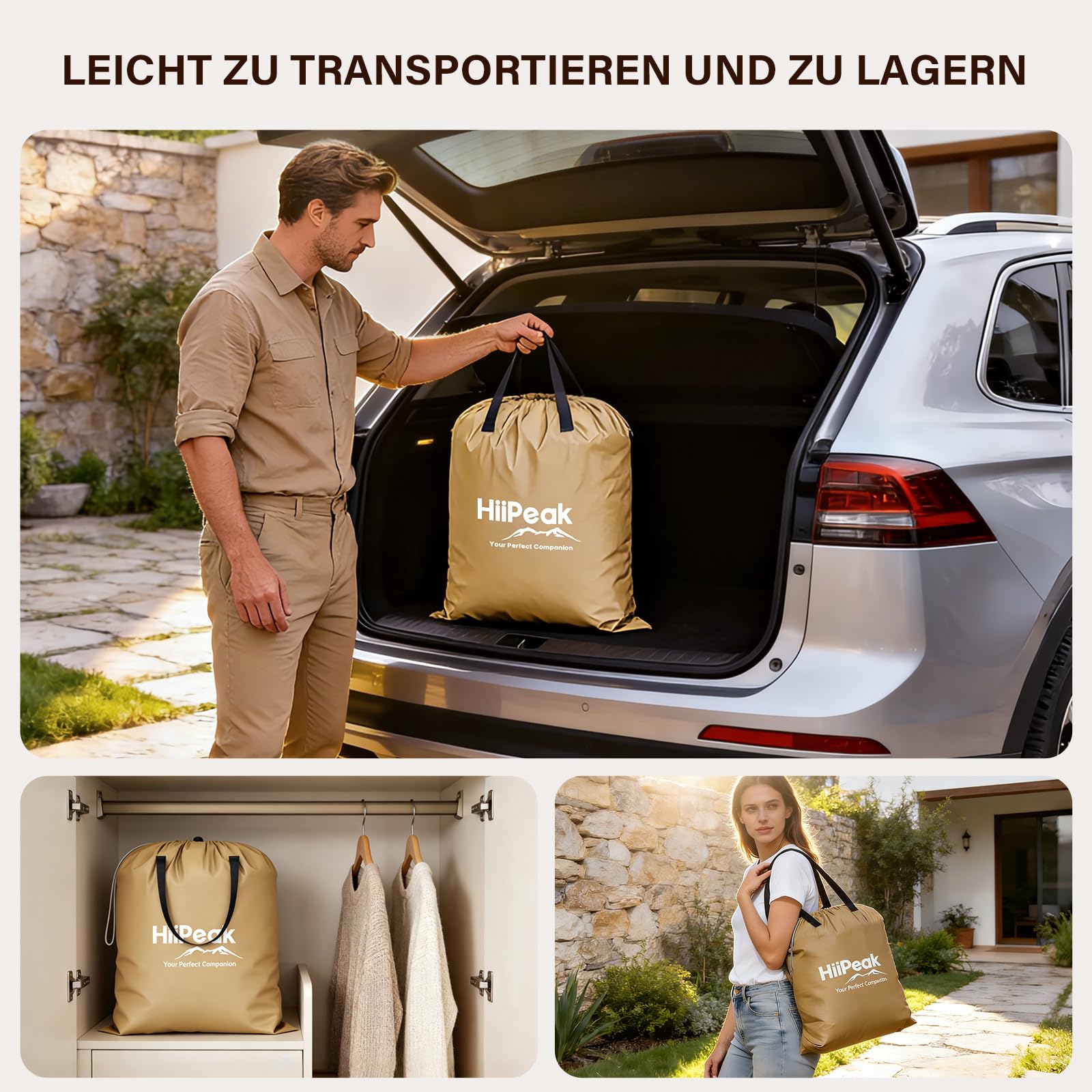 HiiPeak Luftmatratze Selbstaufblasend - Luftbett 2 Personen mit Integrierter Elektrischer Pumpe Aufblasbare Matratze 40cm Hoch aus Dickem PVC mit Weicher Suede Oberfläche Gästebett Campingbett