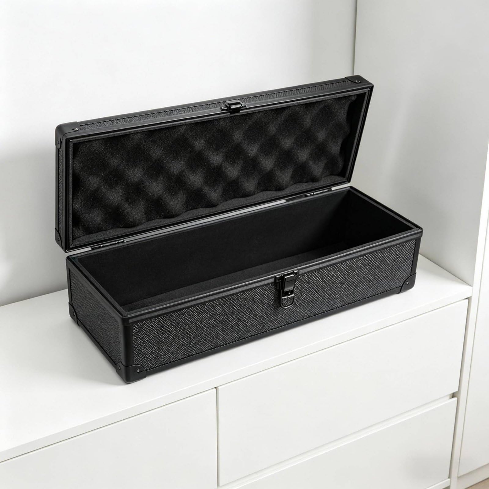 Mallette de Cartes à Collectionner Boîte de Rangement Coffret Étui avec Structure Renforcée en Alliage d'Aluminium Verrouillage à Loquet et Mousse Eva