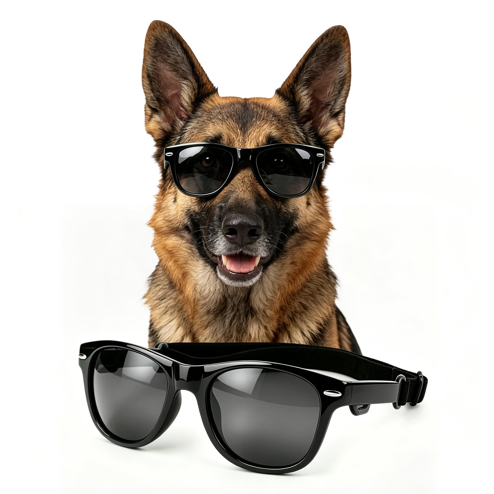 NAMSAN Dog Sunglasses for Large Dogs, UV Protection (Black, L)