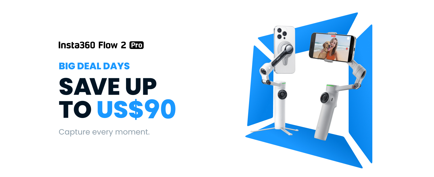 Amazon.com: Insta360 Flow 2 Pro Creator Bundle Grey - Foldable AI