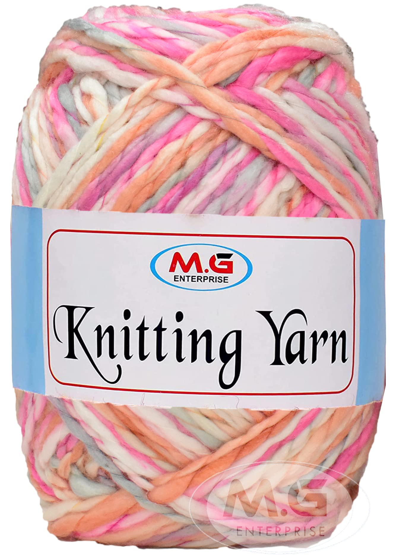 M.G ENTERPRISE Knitting Yarn Thick Chunky Wool, Sumo Pink Grey 600 GMS Best Used with Knitting Needles-DB Art-IFB