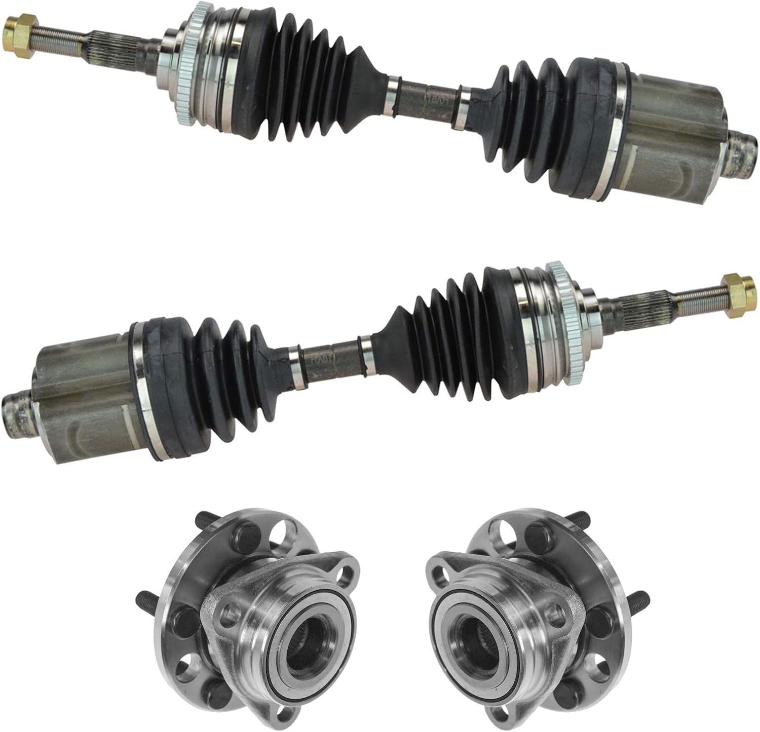TRQ Front Drivetrain Kit CV Axle & Hub Assemblies