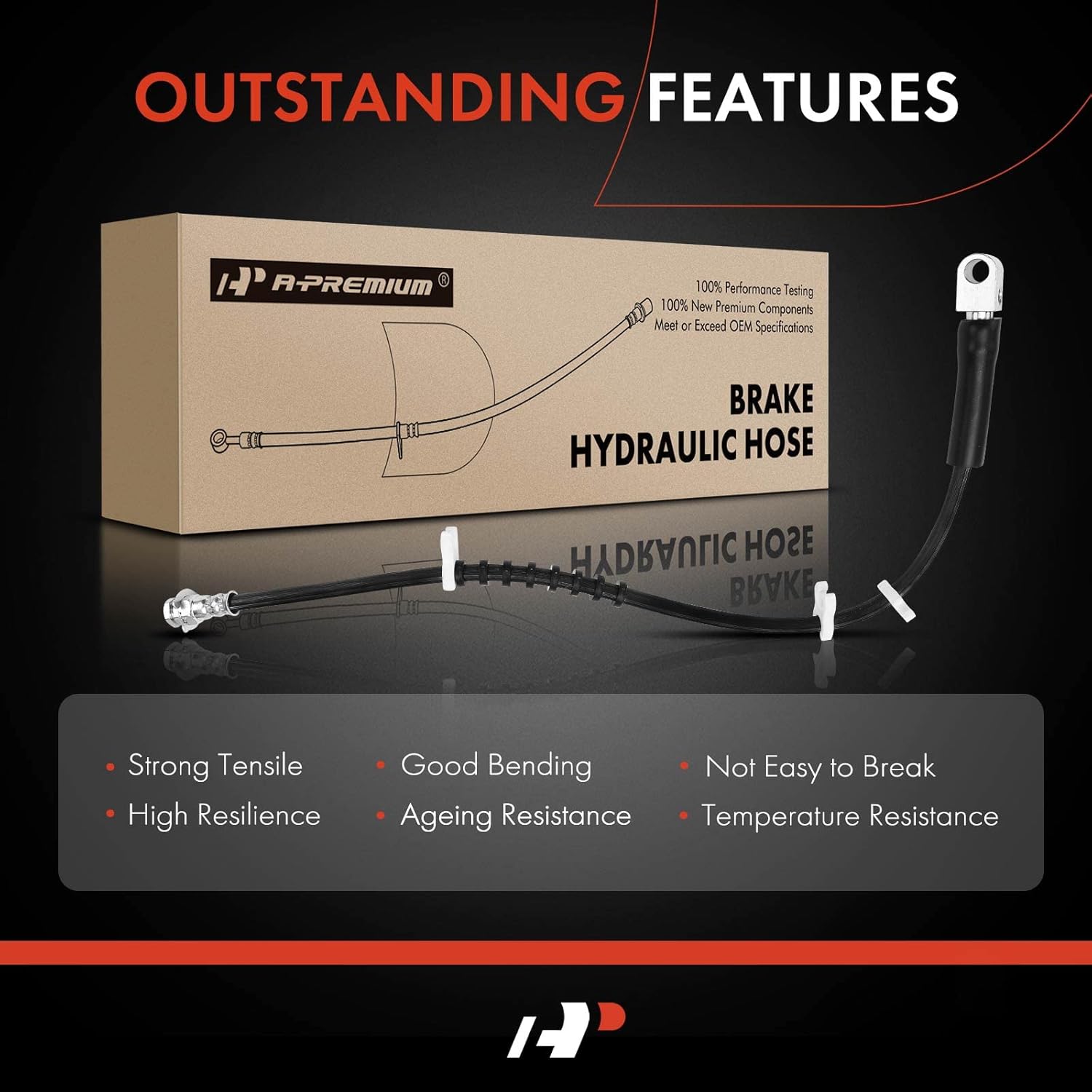 A-Premium Rear Center Brake Hydraulic Hose Compatible with Ford Models - For F-150 1996-2003, For F-150 Heritage 2004, For F-250 1997-1999, 4WD - Replace# F75Z2282GB
