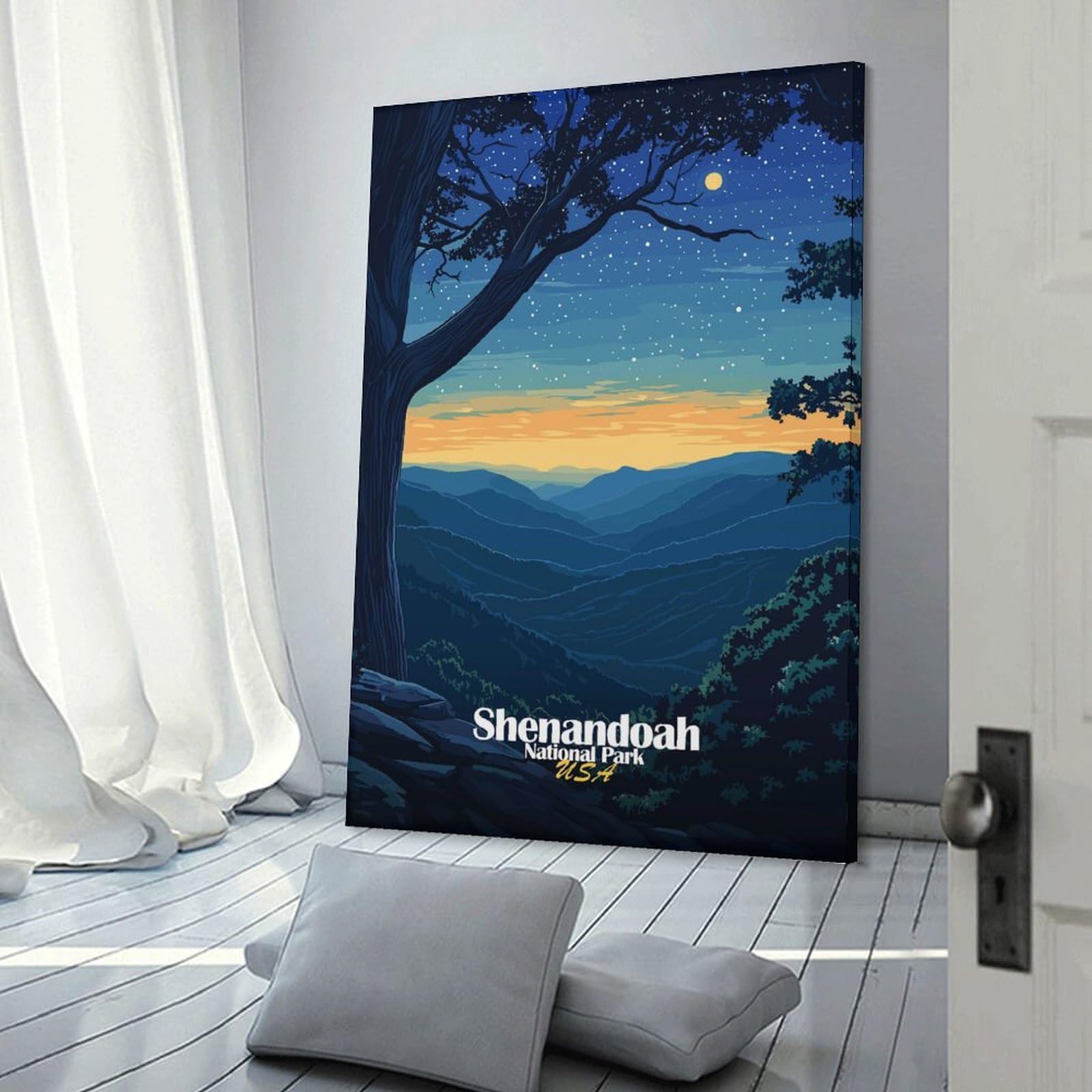 Junmoney Frame-Style-20 Wall Art Print Shenandoah National Park, 20X30inch(50X75cm), For Hallway, Bedroom Or Modern Interiors, Thoughtful Wall Decor For Art Lovers