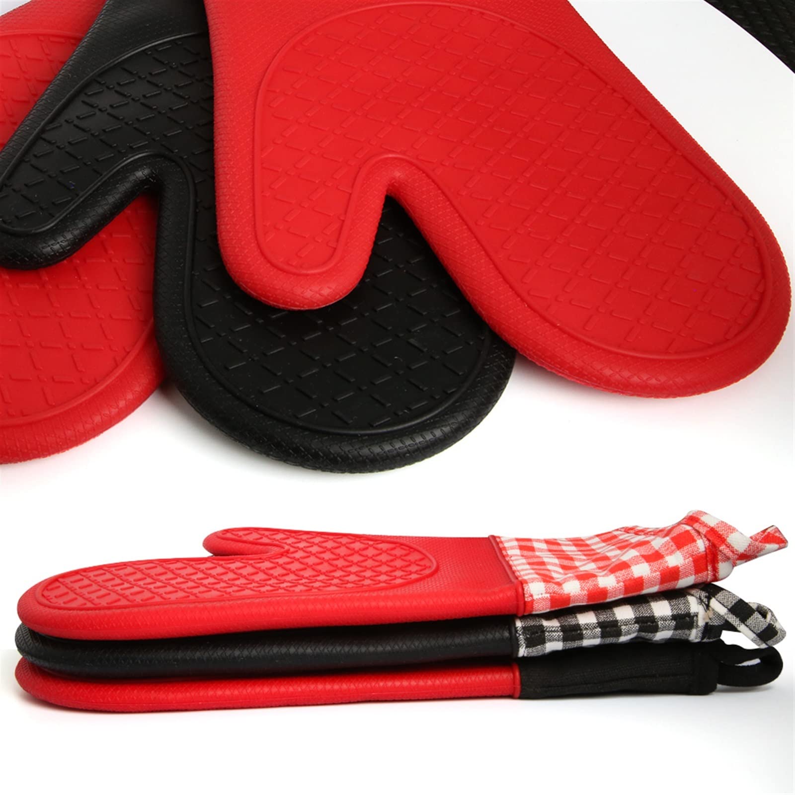 Gants en Silicone for Micro-Ondes, Gants de Barbecue, Gants de Cuisson au Four, Gants de Cuisson résistants à la Chaleur, Gants de Cuisine(1)