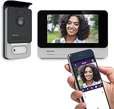 Visiophone connecté Filaire 2 Fils, interphone vidéo Couleur, 7 Pouces, Moniteur Tactile, Ouverture a Distance, Badge RFID, Vision Nocturne, Etanche, WiFi - WelcomeEye Connect 2 - Philips