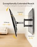 MonTEK Motion complète TV Mont mural pour la plupart des téléviseurs de 37-90 pouces, jusqu'à 165 lbs, poids lourd TV Mont avec bras articulés double, Tilt sans outil, pivotant & Prolongation Max VESA 600x400mm, Convient à 12"/16" goujons