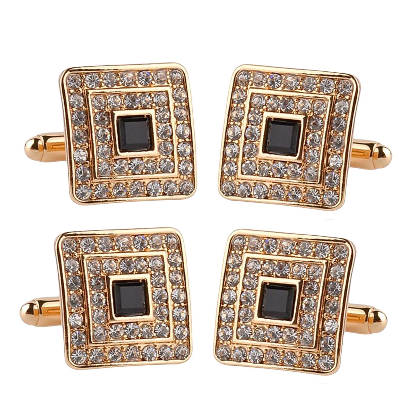 4Pcs Cufflinks Dress Shirt Cuff Buttons for Wedding Groomsmen Anniversary Gold|Clothing Shoes & Accessories | Other Clothing Shoes & Accessories-image-15