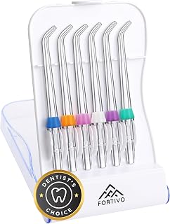 Replacement Heads for Waterpik, Water Flosser Replacement Tips for Waterpik (6 Classic Jet Tips with Case)