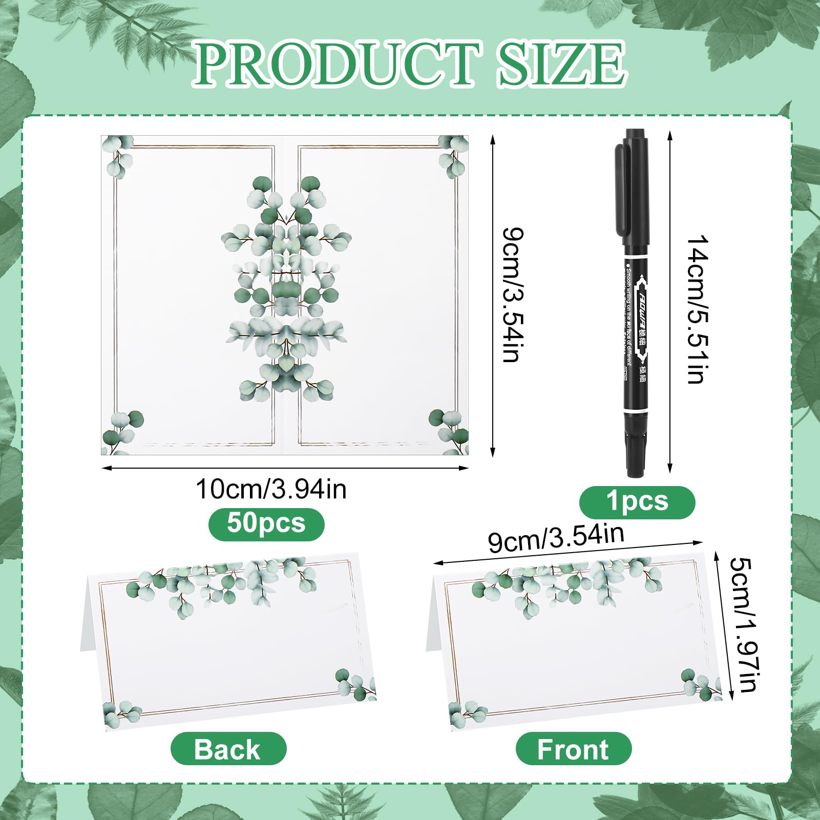 Nombres Para Mesa De Comunión Tenare 50 Piezas Tarjetas De Lugar De Boda De  Hoja Verde Tarjeta De Nombre De Mesa De Verdor Con Bolígrafo Tarjeta De  Asiento Imprimible Botánica Marcasitios Boda, image size:1601x1601