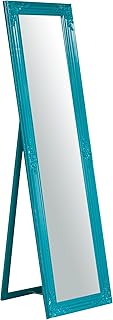 Biscottini Specchio da Terra 164x44x3 cm Made in Italy | Specchio Lungo con Cornice Blu | Specchio da Terra Camera da Letto | Specchio Shabby