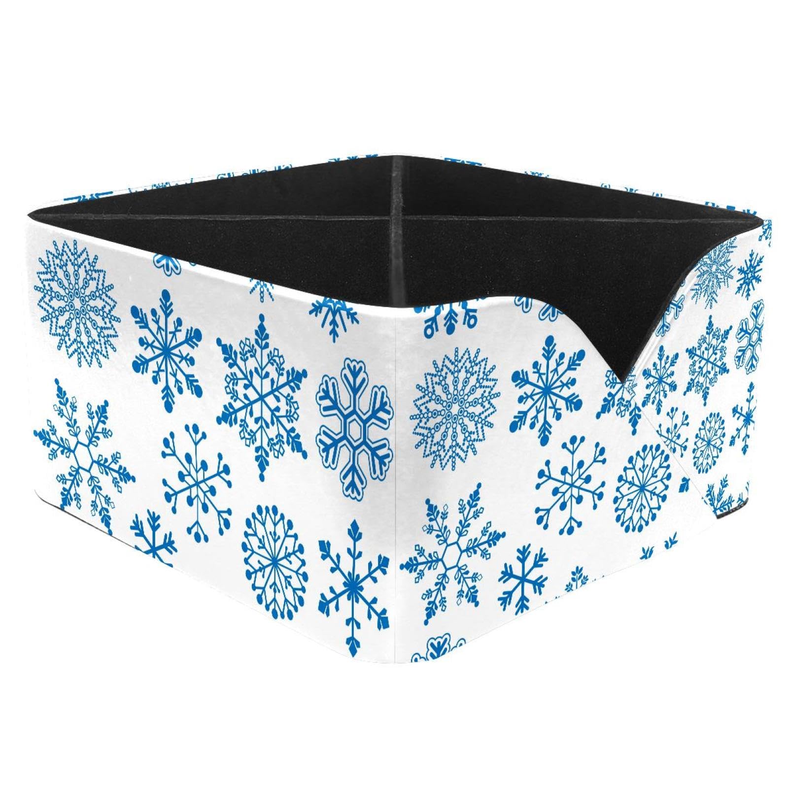 KengjuTesu Snow Flakes Desktop Organizer Pen Holder, Rectangular Pencil Cup for Office, Study and Makeup Stations