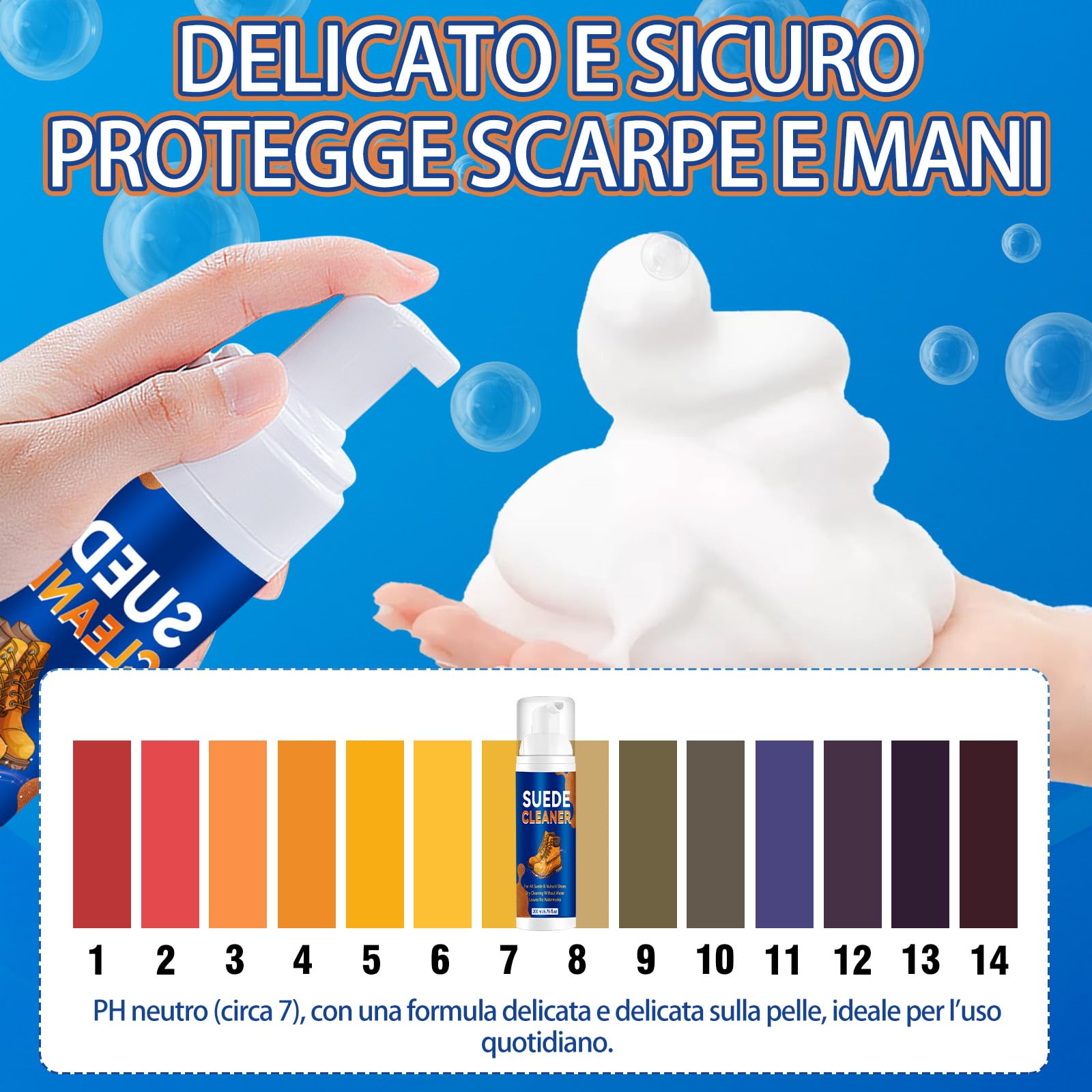 Kit Pulizia Scarpe 200ml, Pulisci Scarpe in Schiuma Delicato per Pulizia Scarpe Scamosciate, con Spazzola, Asciugamano e Spugna, Rimuove Macchie e Ripristina il Colore di Camoscio e Nabuk - 3