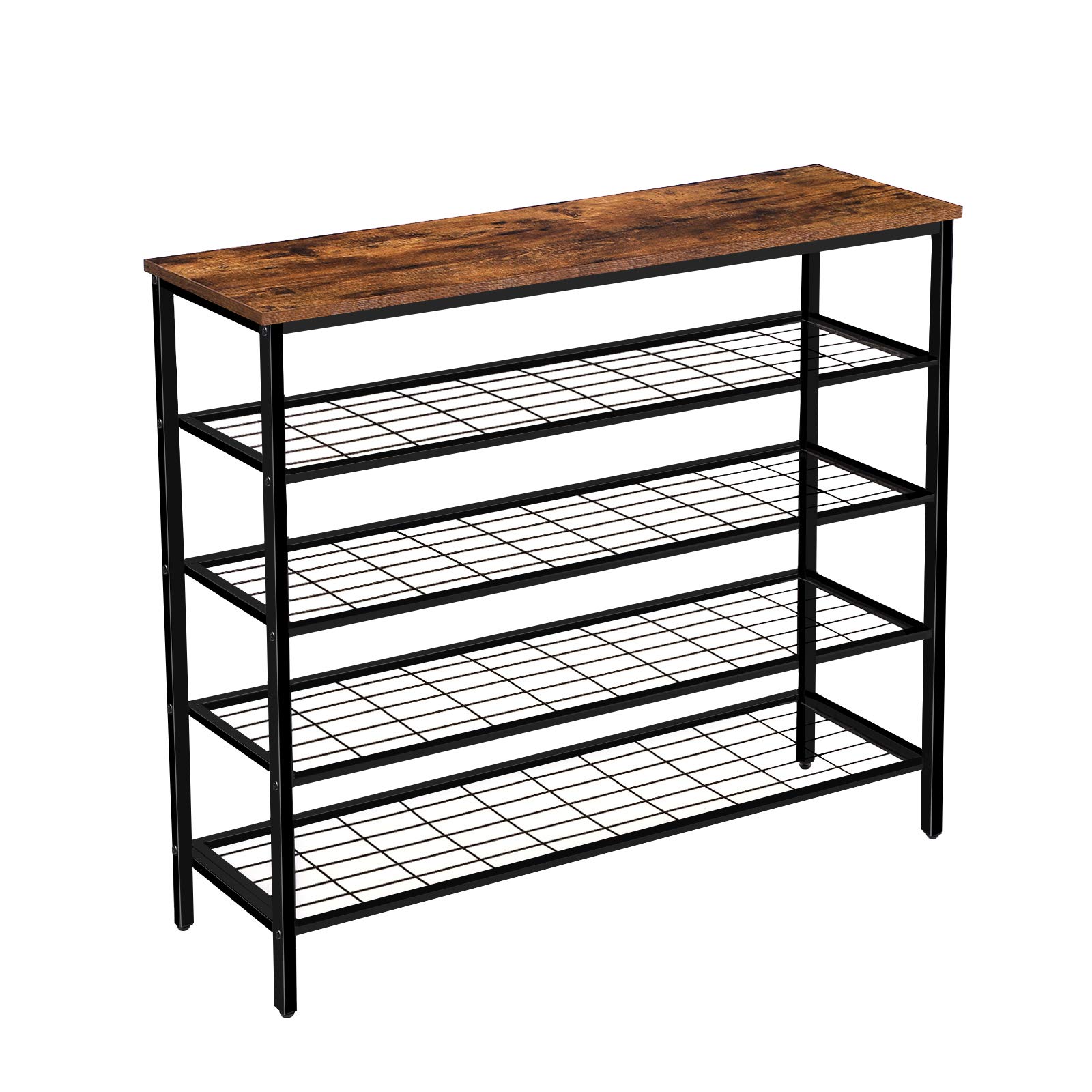 Photo 1 of **item missing hardware***
HOOBRO Shoe Rack, 5-Tier Shoe Shelf, Industrial Shoe Storage Organizer with 4 Metal Mesh Shelves,