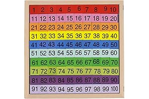 Wooden Hundred Board Toy, Montessori 1-100 Consecutive Numbers Counting Learning Activity