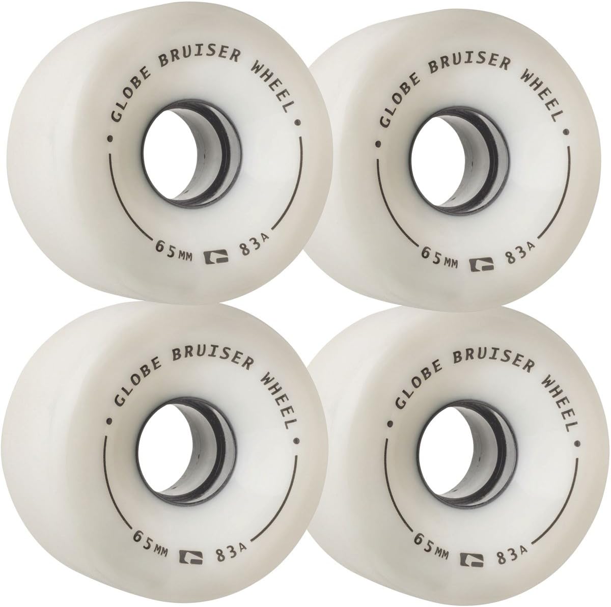 GLOBE Skateboards Bruiser Cruiser Skateboard Wheels, White/Black/Black