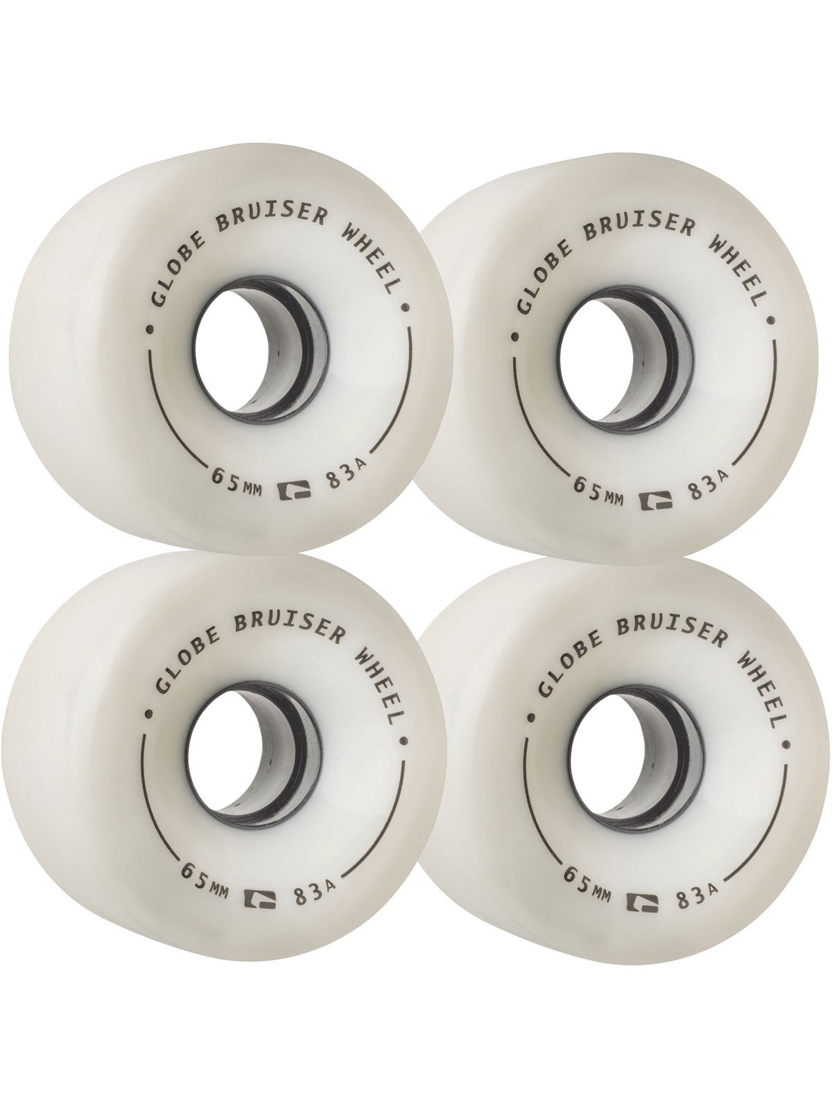 GLOBE Skateboards Bruiser Cruiser Skateboard Wheels, White/Black/Black
