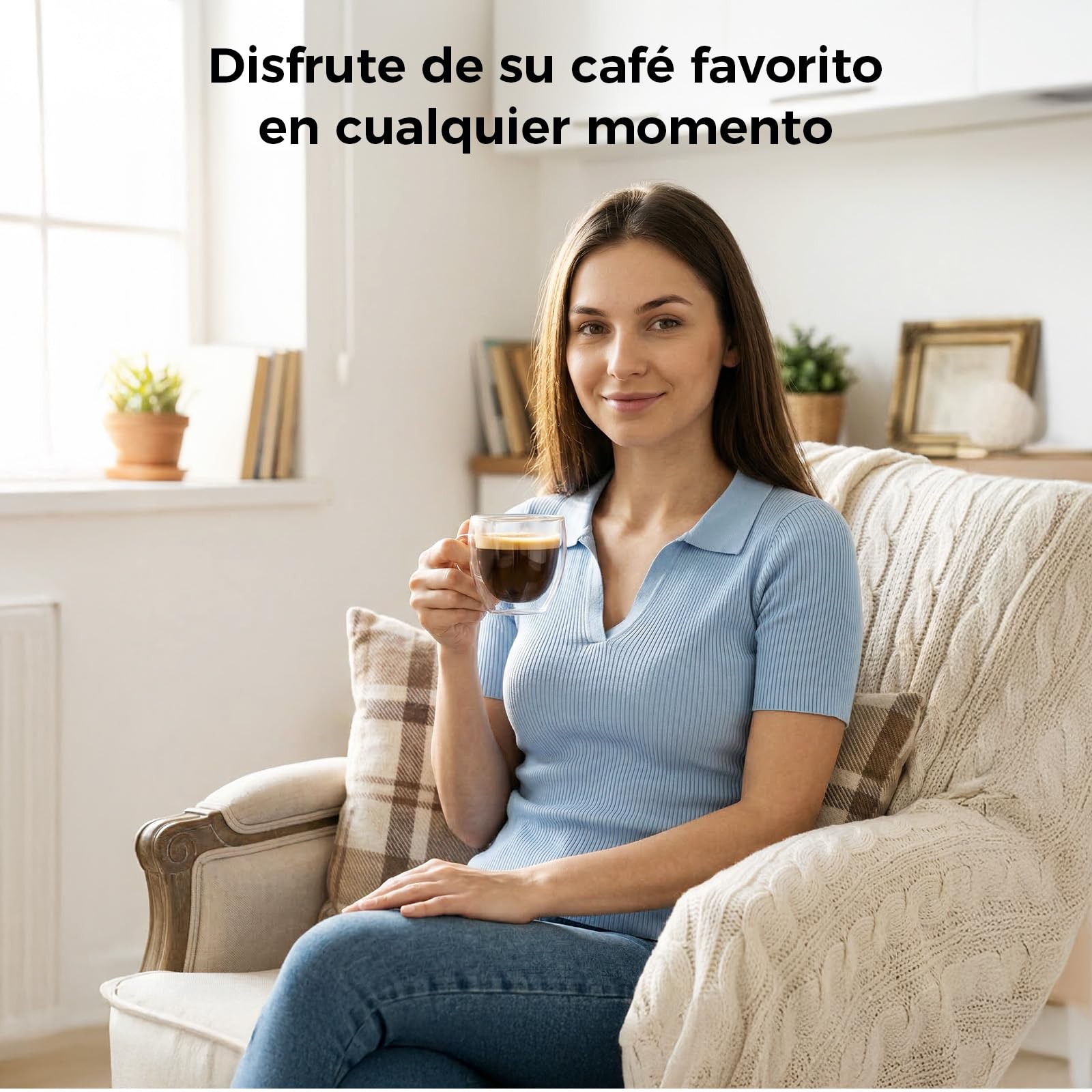 Woox Cafetera Superautomática de 20 Bares – Máquina de Café con Molinillo y Espumador de Leche, Tanque 1,5L, One-Touch, Autolimpieza, Cafetera Profesional para Hogar y Oficina
