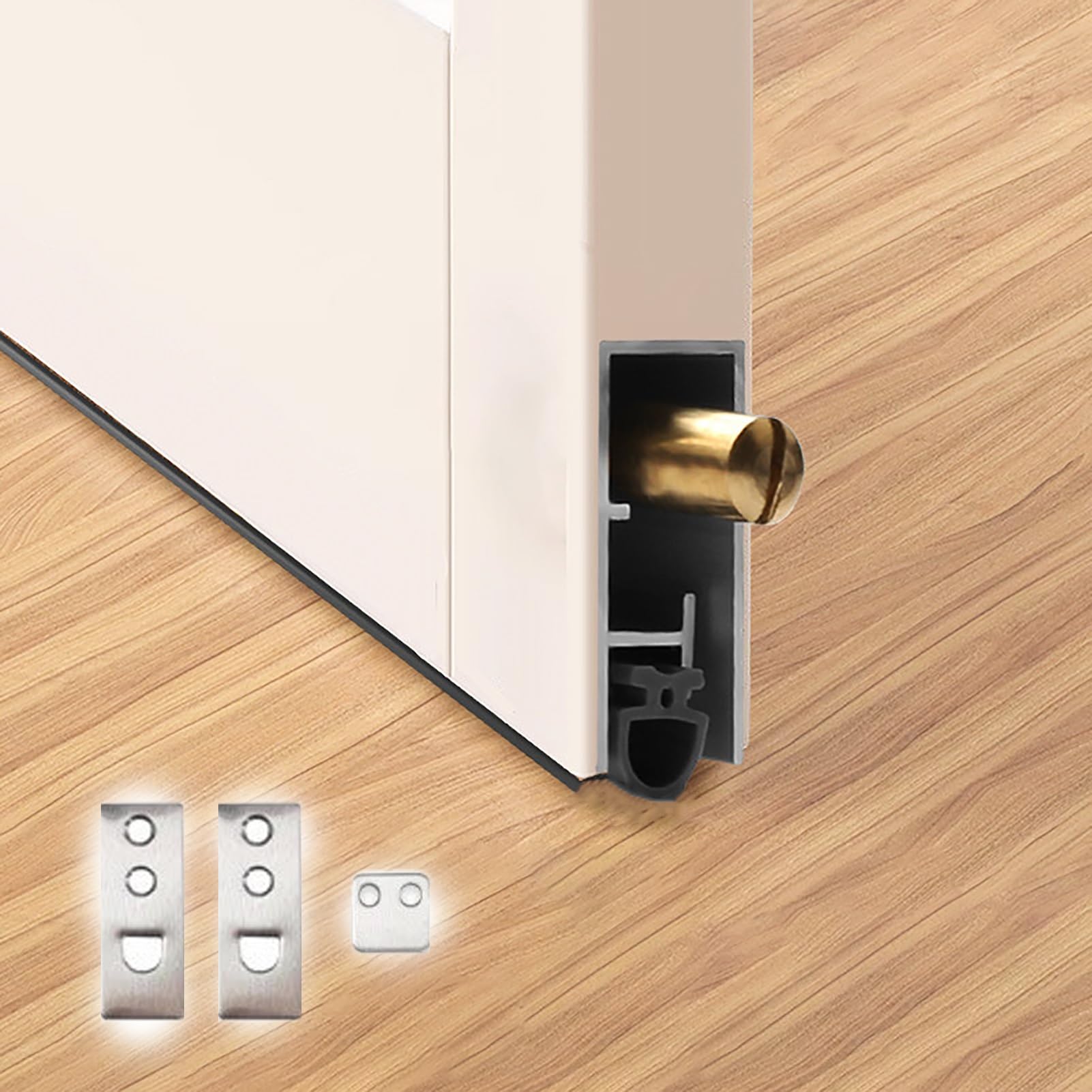 Burlete puerta entrada automático y tira de sellado insonorizante para base de puerta