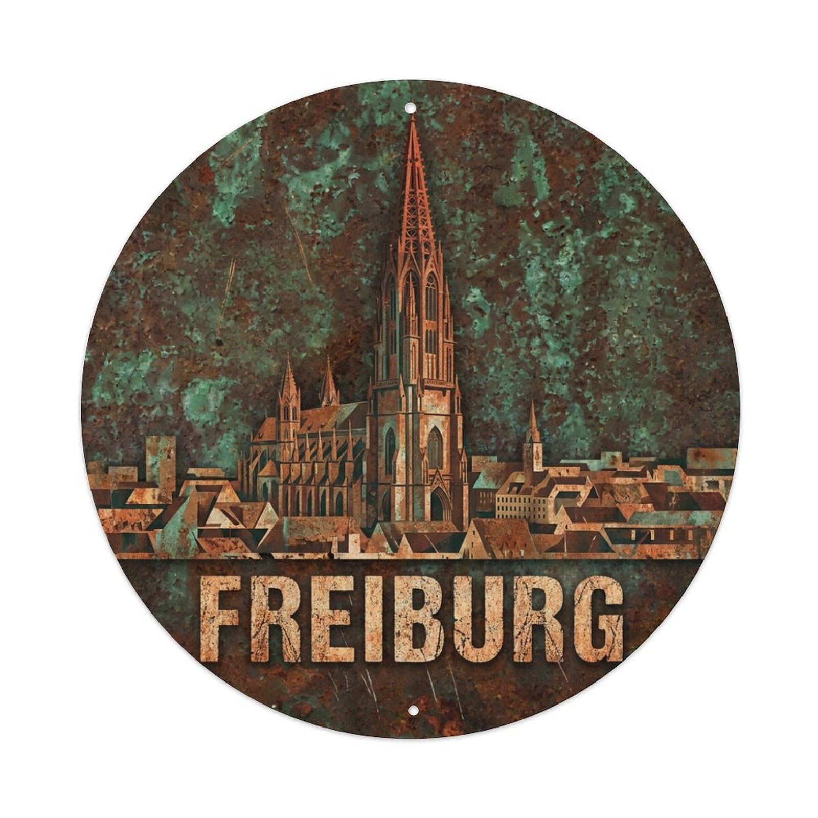Galvaxio Style Germany Retro Travel Freiburg Metal Tin Sign