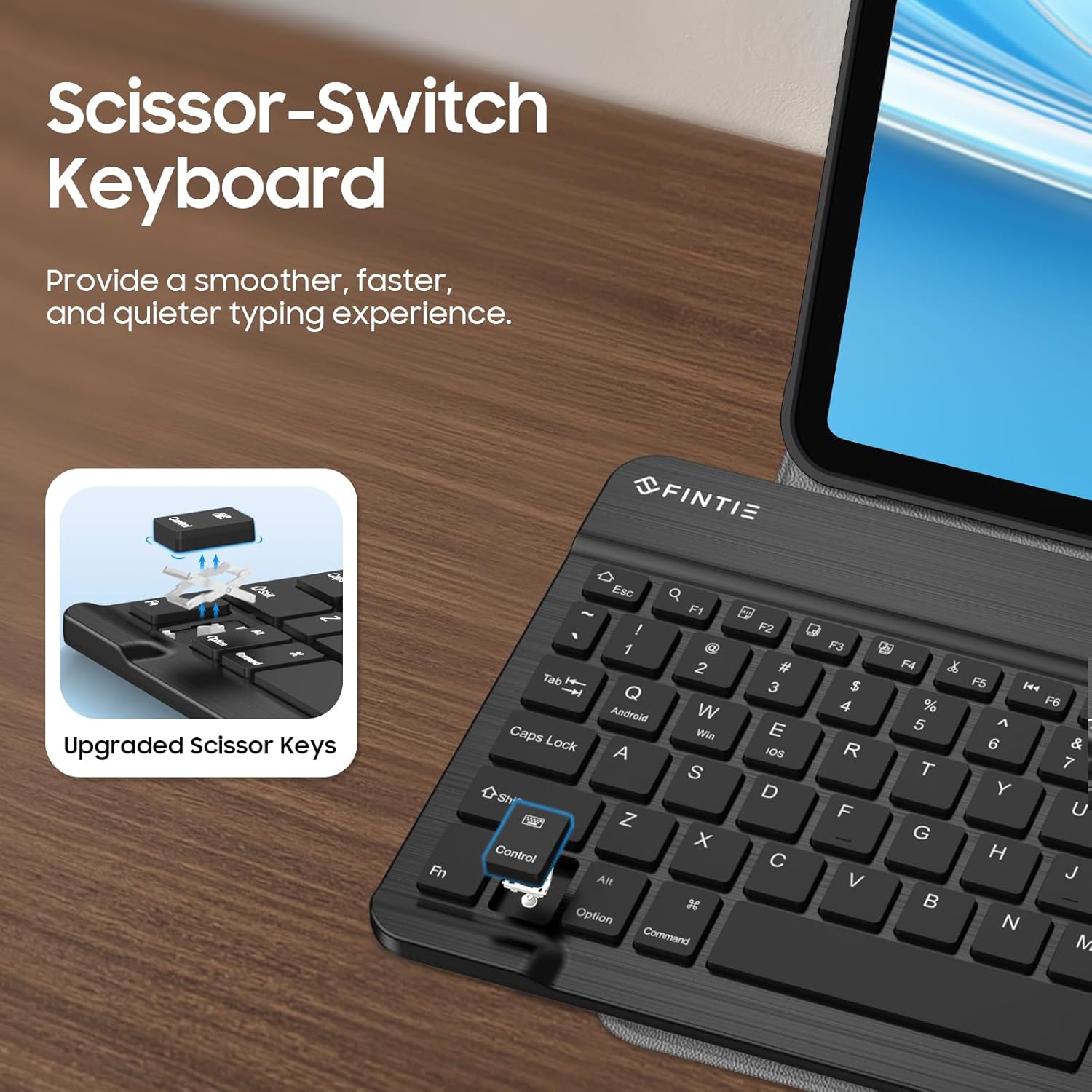 Fintie Backlit Keyboard Case for iPad (A16) 11th Generation 11 Inch 2025, iPad 10th Generation 10.9 Inch 2022 - Soft TPU Cover with 7 Color Backlight Detachable Bluetooth Keyboard, Composition Book