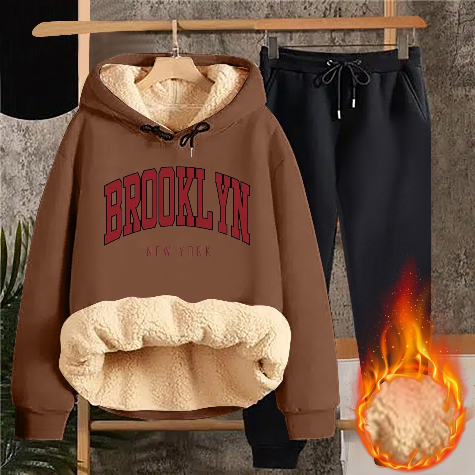 Tuta da jogging da donna, invernale, da donna, taglie grandi, casual, in due pezzi, classico, Activewear invernale, alla moda, leggera, per il tempo libero, a maniche lunghe, in pile